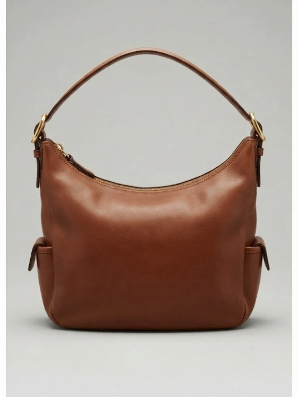 Vintage Lauren Ralph Lauren Leather Hobo Shoulder Bag British Tan Leather Medium